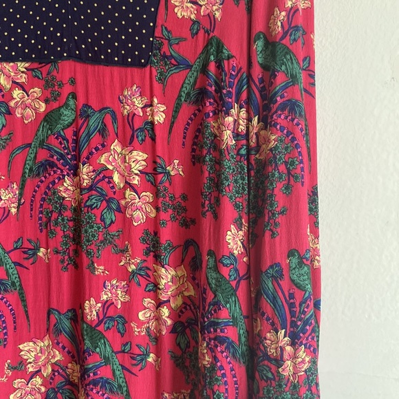 Anthropologie By Anthropologie Printed Pink Floral Polka Dots Dress - Picture 4 of 10